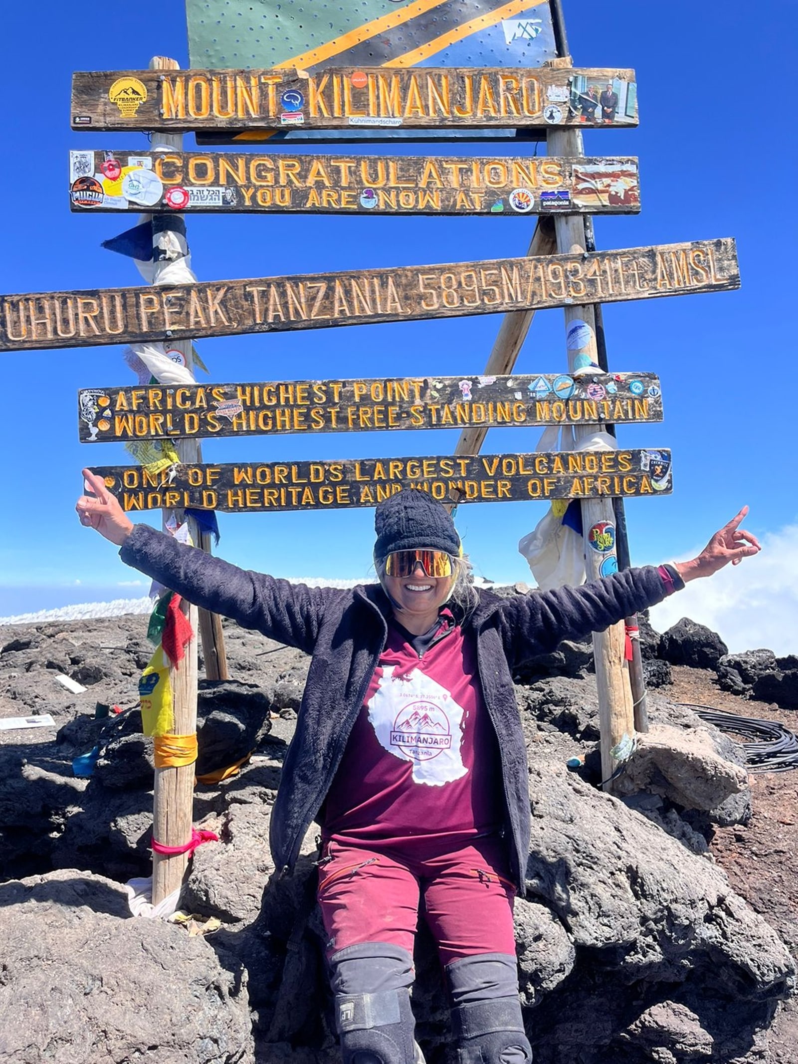 At 68, Anjali Hazari was the oldest person in the group to scale the peak.