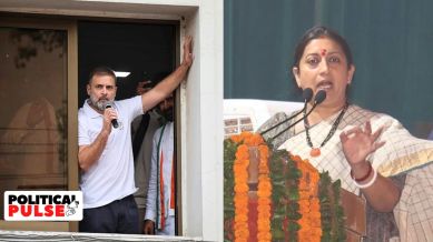 Congress leader Rahul Gandhi and BJP leader Smriti Irani.