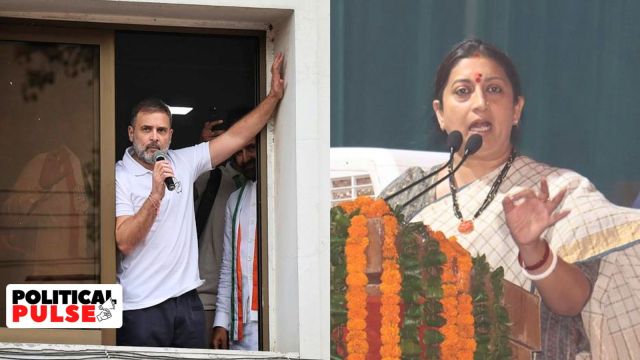 Congress leader Rahul Gandhi and BJP leader Smriti Irani.