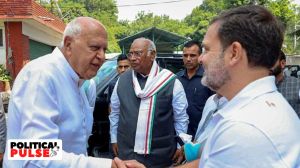 Congress leader Rahul Gandhi meets J&K National Conference President Farooq Abdullah, in Srinagar