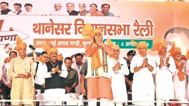 Haryana MSP issue, Haryana CM Nayab Singh Saini, canal water irrigation charges, Haryana farmers irrigation charges waived off, BJP’s haryana poll campaign, Haryana Assembly elections, Minimum Support Price, Indian express news