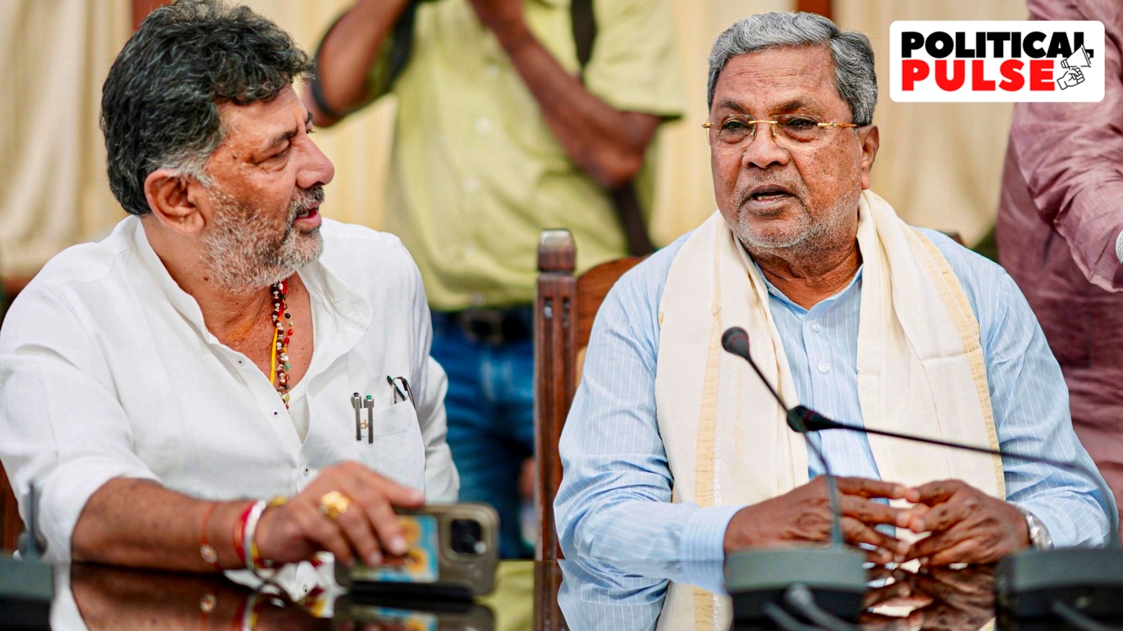Karnataka Chief Minister Siddaramaiah and Deputy CM D K Shivakumar at Congress Legislative Party meeting in Bengaluru. (PTI)