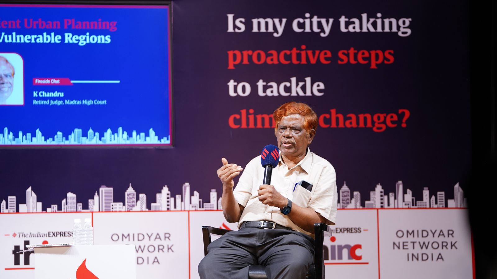 Justice K Chandru during the panel discussion. 