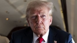 FILE — Former President Donald Trump on his plane in Billings, Mont., Aug. 9, 2024. From Vice President Kamala Harris’s looks to the “angel” judge at his trial, Trump can’t help commenting on the appearance of others — especially in relation to himself. (Doug Mills/The New York Times)