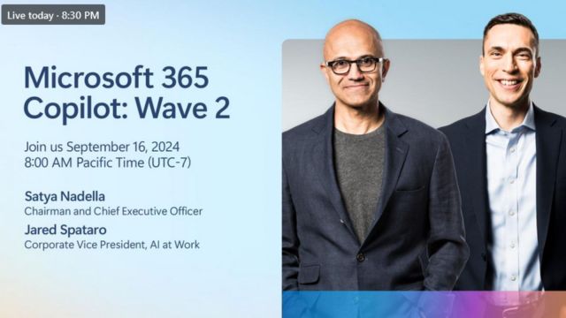 Microsoft 365 Copilot Wave 2 Live updates: The event hosted by Microsoft CEO Satya Nadella and VP Jared Spataro will be livestreamed on LinkedIn.