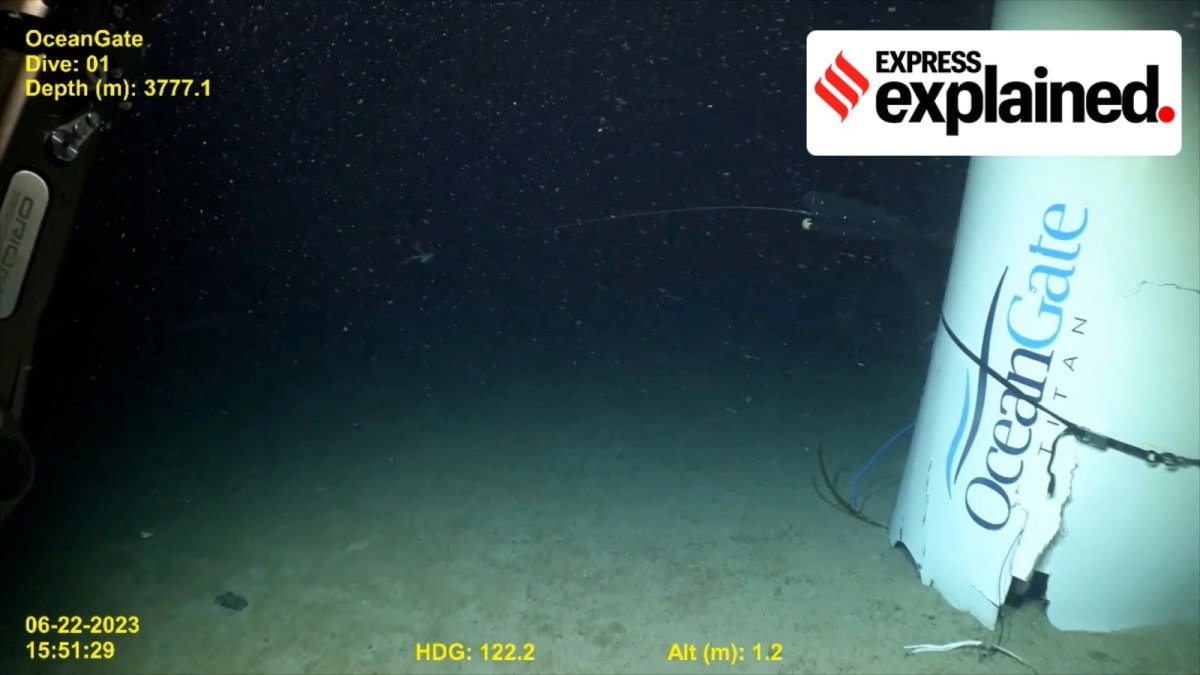 Footage from a remotely operated vehicle shows, what the Coast Guard Marine Board of Investigation says is the debris of the Titan submersible. (Handout via Reuters)