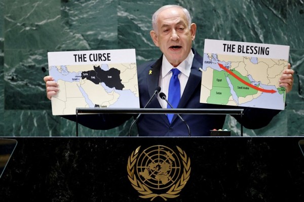 Israel's Prime Minister Benjamin Netanyahu addresses the 79th United Nations General Assembly at U.N. headquarters in New York, U.S., September 27, 2024. 