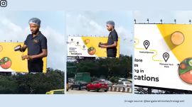 A billboard advertising Bengaluru's restaurant chain (Image source: @bangalorethindies/Instagram)