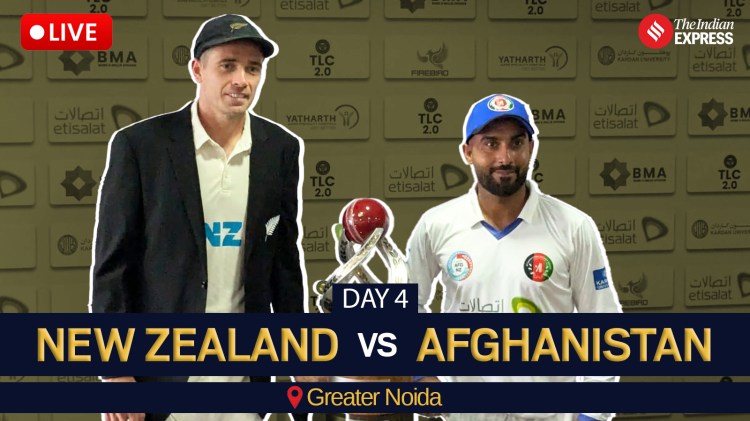 fghanistan vs New Zealand Live Score, Day 4 Test Match: Get AFG vs NZ Live Updates from Shahid Vijay Singh Pathik Sports Complex