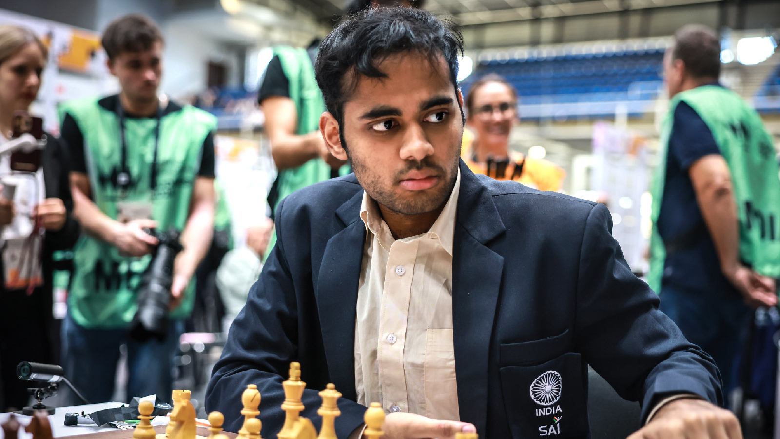 Arjun Erigaisi has been the destroyer-in-chief for the Indian team at the Olympiad in Budapest. India have gained a massive edge at the Olympiad by having a world no 4 playing against the third-best players from other teams. Arjun has so far won seven out of his nine games. (PHOTO: Mark Livshitz/FIDE)