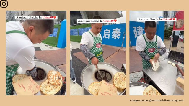 Chinese vendor sells flatbreads (Image source: @amritsarislive/Instagram)