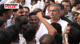 Congress candidate from Tosham Anirudh Chaudhary.