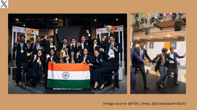 India celebrates as chess champions dance after historic double gold.