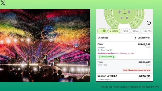 Fans complain of possible scam as they fail to book tickets for Coldplay Mumbai concerts (Image source: @coldplay/Instagram, @Vijaynarain/X)