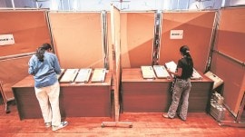 Delhi University Students’ Union Polls, delhi university, dusu elections, DUSU polls voter turnout, delhi university student union election, delhi university, ramjas college, hindu college, miranda house, Indian express news