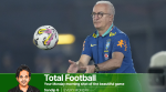 Brazil's coach Dorival Junior catches the ball during a qualifying soccer match against Paraguay for the FIFA World Cup 2026 at the Defensores del Chaco Stadium, in Asuncion, Paraguay,