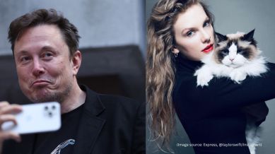 Elon Musk mocks Taylor Swift's support for Kamala Harris (Image source: Express, @taylorswift/Instagram)