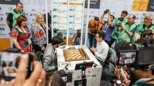 18-year-old Gukesh, who will play at the World Chess Championship later this year, has been the cynosure of all eyes at the Budapest Chess Olympiad. He's so far won six out of his eight matches at the event. (PHOTO: Mark Livshitz / FIDE)