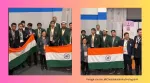 Pakistani team holds Indian flag to celebrate India's double gold (Image source: @ChessbaseIndia/Instagram)