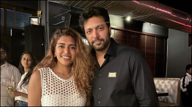 Jayam Ravi and Kenishaa Francis