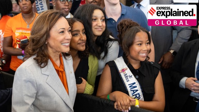 Young women and Kamala Harris.