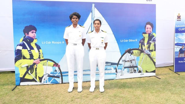  2 women Navy officers to acceptable   sail astir   the globe successful  Oct