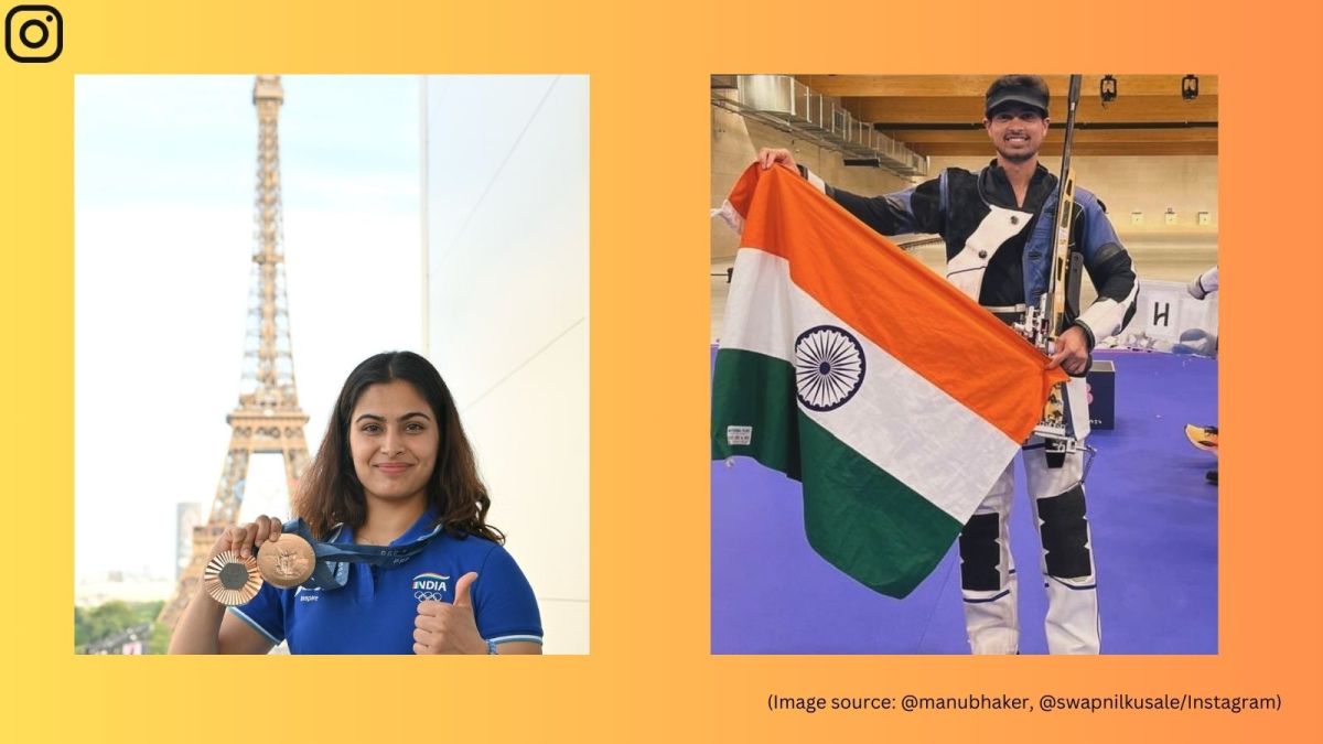 Manu Bhaker and Swapnil Kusale (Image source: @manubhaker, @swapnilkusale/Instagram)
