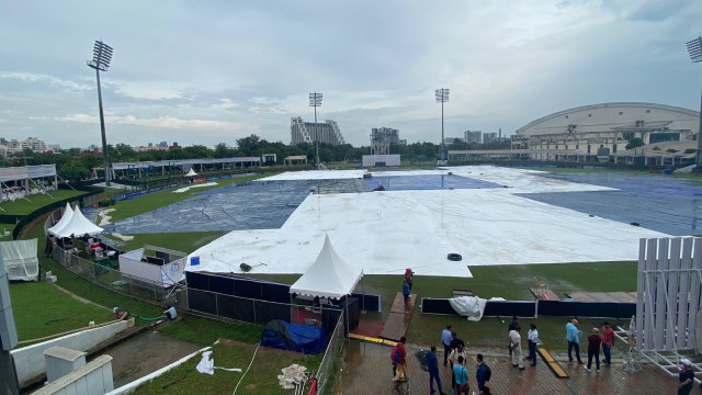 If rainy conditions continue, the Afghanstan-New Zealand Test in Greater Noida could only be the eighth match ever to become a complete washout. (Express Photo)