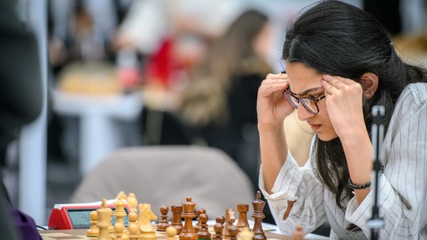 India's Vantika Agrawal contemplates her next move in round 11 of the Chess Olympiad in Budapest. (PHOTO: FIDE/Michal Walusza)