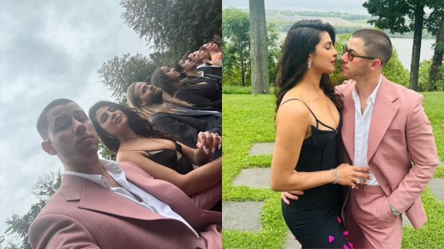 Nick Jonas attends a wedding with wife Priyanka Chopra