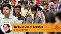 No comfort in 100 days copy indian pm modi