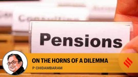 On the horns of a dilemma copy P Chidambaram writes, Unified Pension Scheme, UPS India, pension reform India, NPS vs UPS, Old Pension Scheme, government employee pensions, assured pension India, TV Somanathan committee, pension scheme comparison, Indian pension system, retirement benefits India, Union Cabinet pension decision, contributory pension scheme, pension fund managers India, fiscal impact of pension schemes, indian express, express explained,