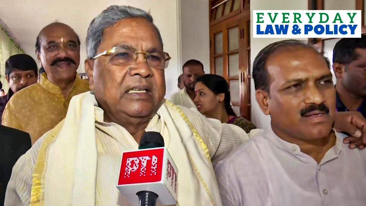 Karnataka Chief Minister Siddaramaiah talks to the media, in Bengaluru