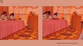 Viral video shows a woman sarpanch delivering a speech on water conservation (Image source: @KailashSodha_94/X)