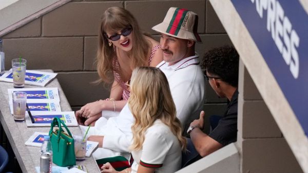 Taylor Swift and Brittany Mahomes hug