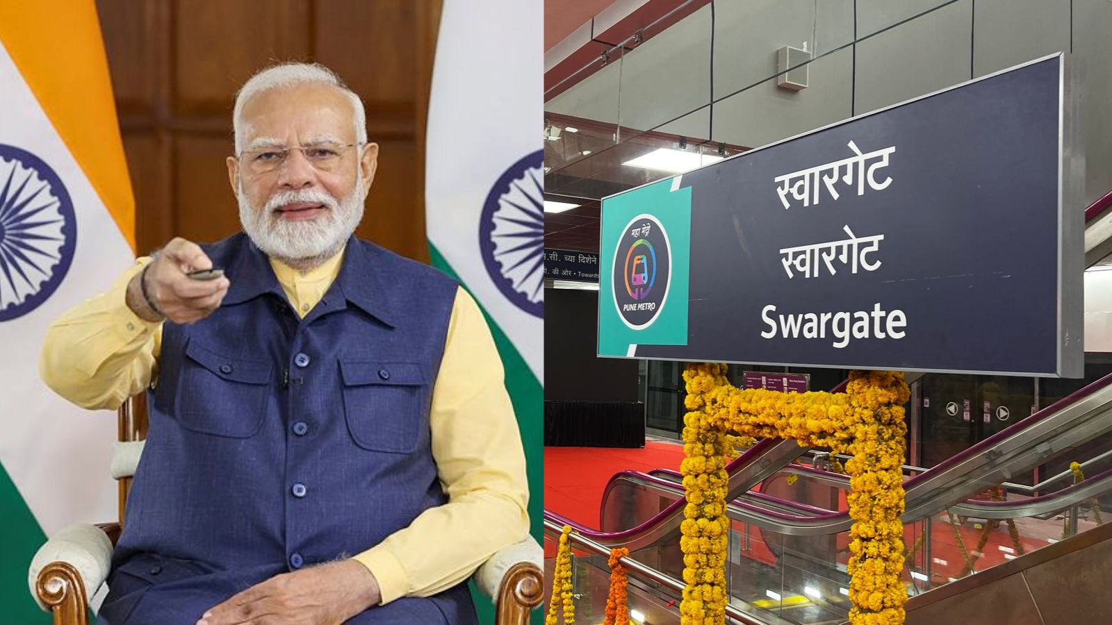 Infra push ahead of Maharashtra polls: PM Modi flags off Pune Metro's Swargate stretch | Pune News