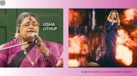Usha Uthup performs rendition of 'Skyfall' (Image source: @muse_musicworld, @adele/Instagram)