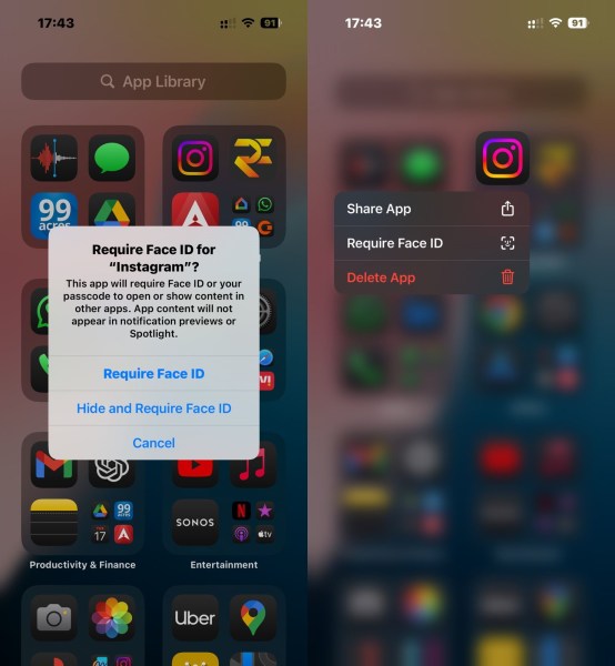 The app will require Face ID to open it. (Image: Anuj Bhatia/The Indian Express)