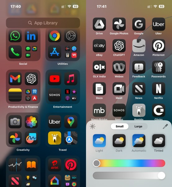 For the first time, iPhone users can place app icons anywhere on the grid. (Image: Anuj Bhatia/The Indian Express)