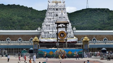 The Tirupati temple in Andhra Pradesh. (Wikimedia Commons) laddu prasadam
