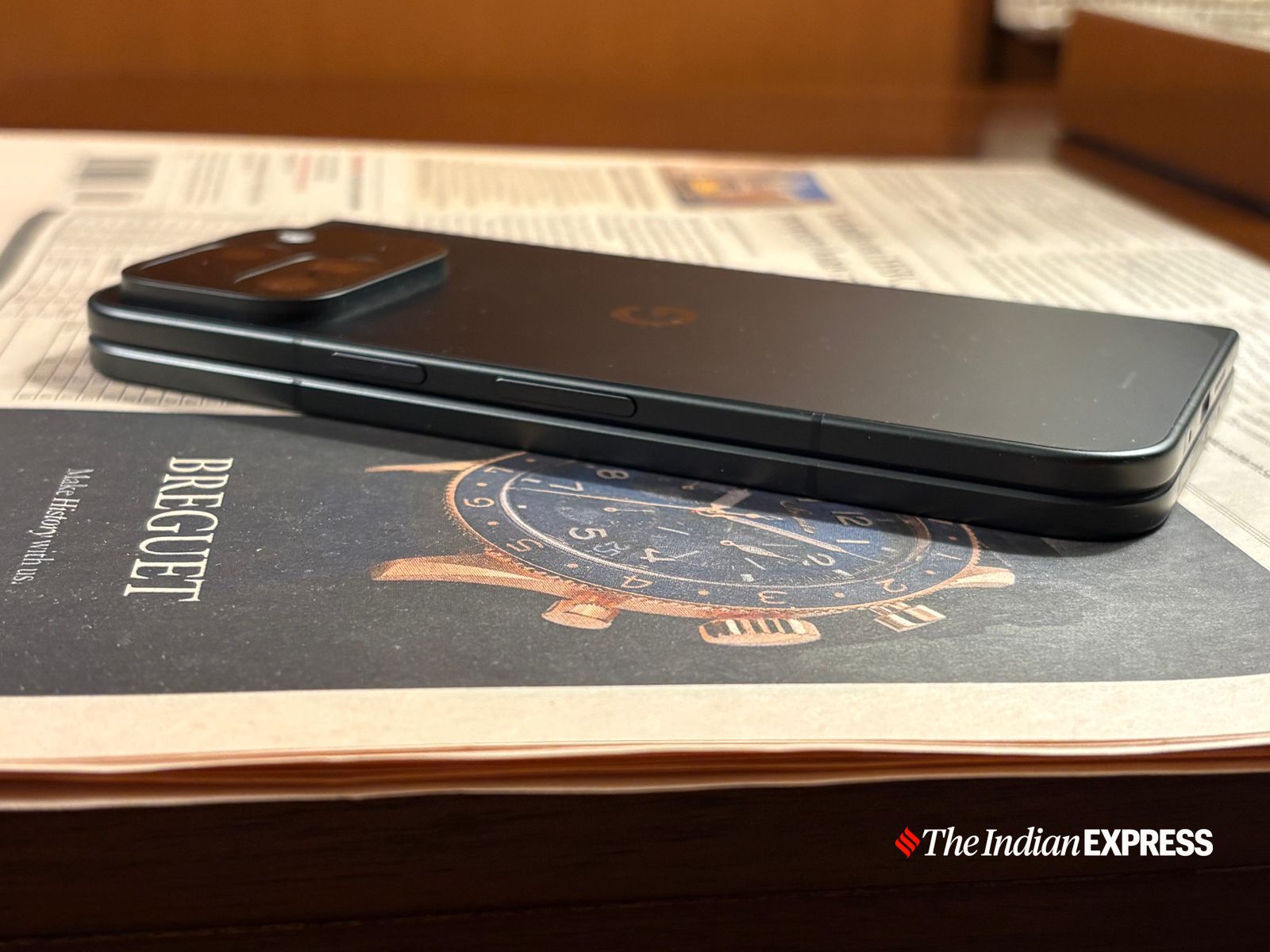 The Pixel 9 Pro Fold gives off the impression of two smartphones glued together. (Image Credit: Anuj Bhatia/Indian Express)