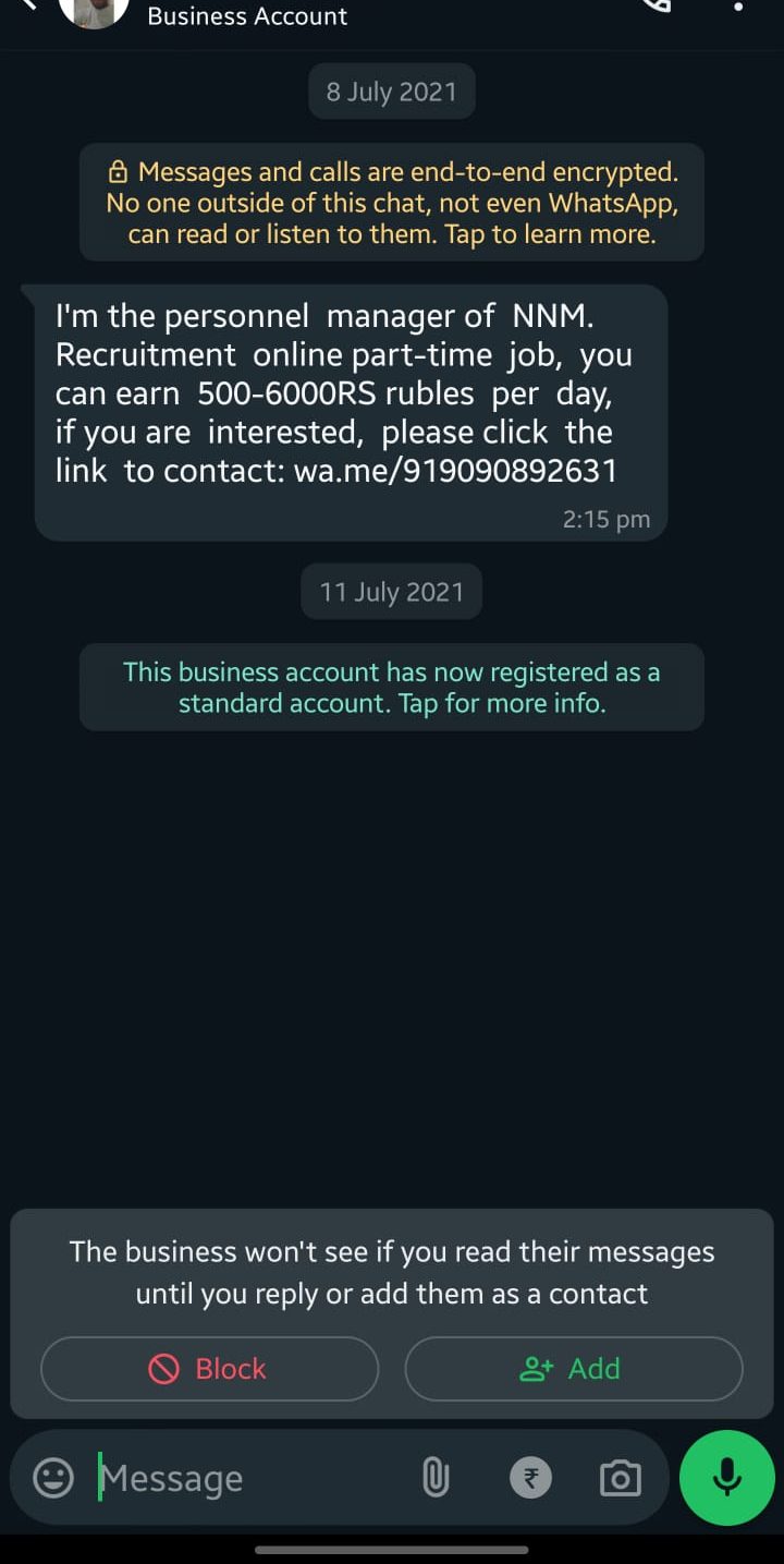 WhatsApp scams