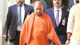 yogi adityanath, yogi at by poll rally, UP bypoolls, uttar pradesh, Ram temple, Mafia, Yogi on invaders, International Trade Show, Mirzapur carpets, Indian express news