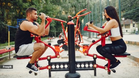 Why are adult playgrounds becoming a popular way for people to achieve their fitness goals?