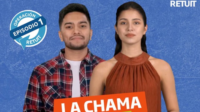 An image shows avatars generated through artificial intelligence (AI) technology by CONNECTAS with the headline reading "La Chama, El Pana," Venezuelan slang for the girl and the friend.