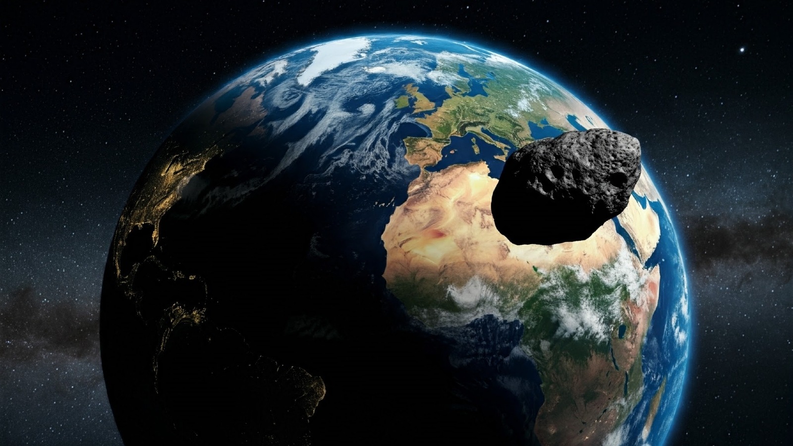 Asteroid hitting earth