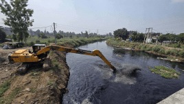 During a cleanliness drive of Buddha Nallah in Ludhiana