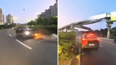 Gurgaon accident death, road accident, Golf Course Road car bike collusion, wrong side driving, driver’s licence, Biker’s death in Gurgaon, pending challans, compensation, gurgaon, dwarka, bail, bjp, Gurgaon accident news, delhi accidents, delhi accident news, Indian express news