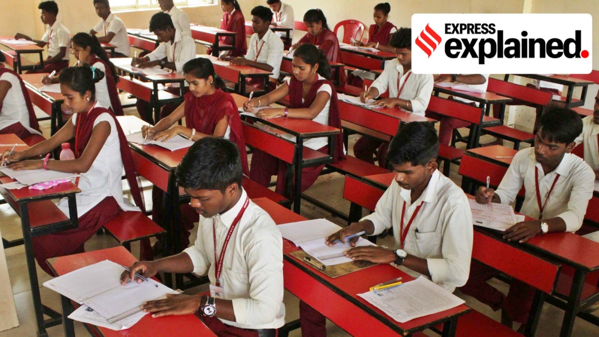 Student taking an exam.