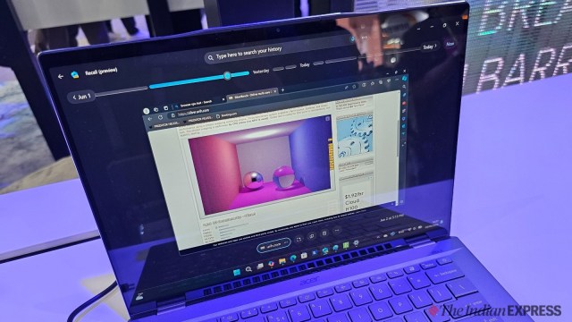 Recall feature on Acer Swift 14 AI.